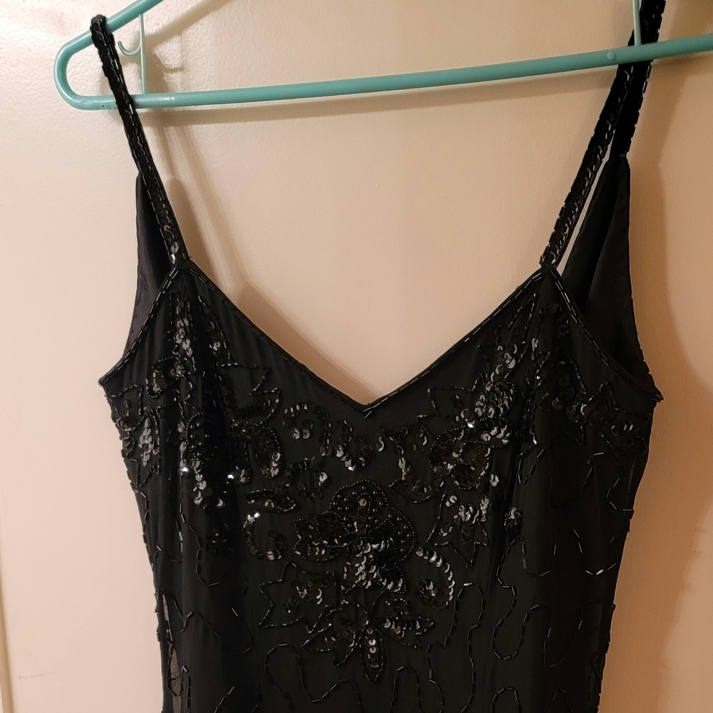 Sequin Beaded Little Black Dress Size 5